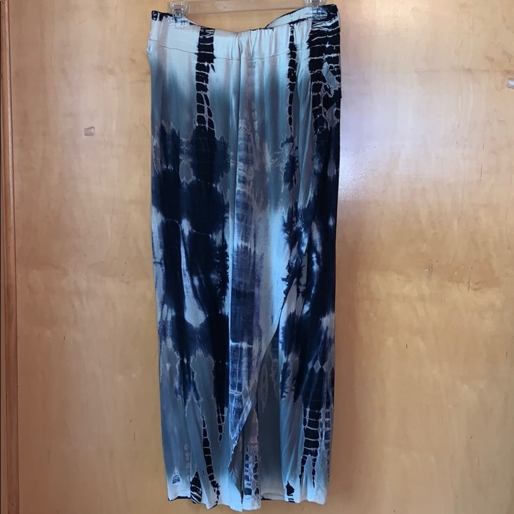 Blue/grey/off white/rose tie dye skirt